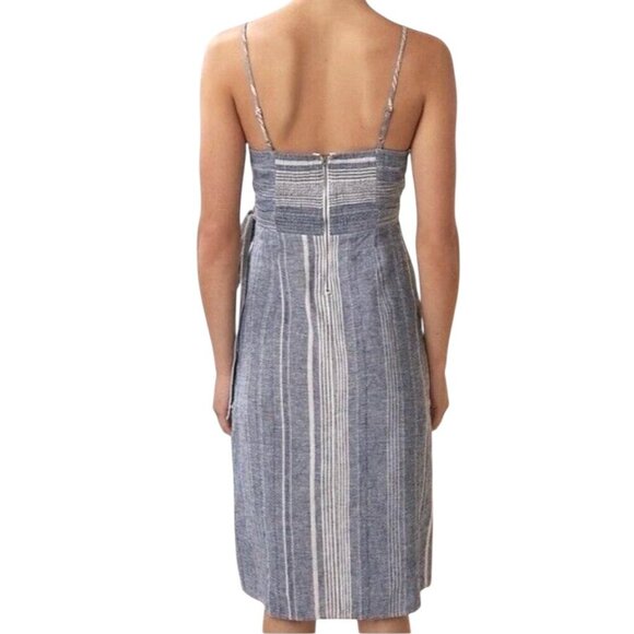 NEW Express Women's Chambray Linen Blend Dress Strappy Cutout size 4P - Picture 2 of 10